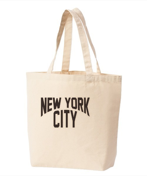 Ol' Basics(オールベーシックス)の「Ol' Basics(オール・ベーシックス) トートバッグ キャンバス NEW YORK CITY ニューヨーク ロゴ プリント 鞄 BAG アメカジ メンズ レディース ユニセックス Mサイズ(トートバッグ・レディース・ナチュラル・FREE)」の1枚目の写真