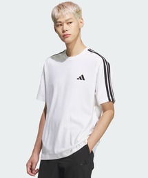 エッセンシャルズ プラス ルーズフィット スリーストライプス シングルジャージー半袖Tシャツ / アディダス adidas