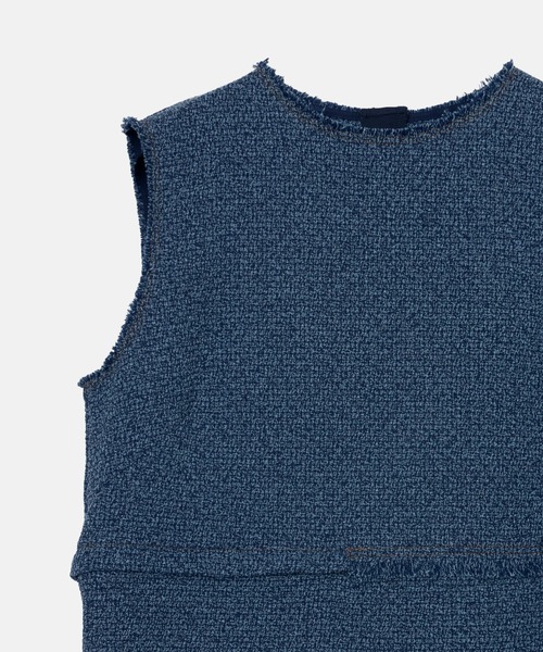 LE CIEL BLEU（ルシェルブルー）の「ツイードスリーブレストップ / Tweed Sleeveless TOP（シャツ/ブラウス・レディース・ネイビー/ブラック・36）」の13枚目の写真