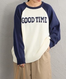 【WEB先行予約】[LOGAN Knitting Mills/ローガン ニッティング ミルズ] 別注 配色ジャガードラグランニット