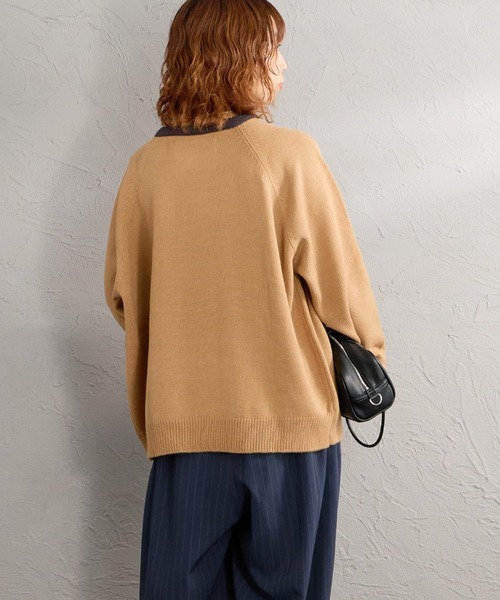 LOGAN knitting mills（ローガンニッティングミルズ）の「【WEB先行予約】[LOGAN Knitting Mills/ローガン ニッティング ミルズ] 別注 配色ジャガードラグランニット（ニット/セーター・レディース・ネイビー/ベージュ/アイボリー/レッド/ブルー・F）」の18枚目の写真