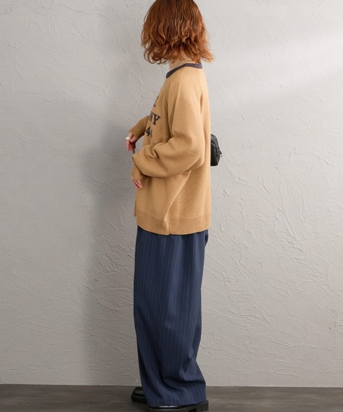 LOGAN knitting mills（ローガンニッティングミルズ）の「【WEB先行予約】[LOGAN Knitting Mills/ローガン ニッティング ミルズ] 別注 配色ジャガードラグランニット（ニット/セーター・レディース・ネイビー/ベージュ/アイボリー/レッド/ブルー・F）」の20枚目の写真