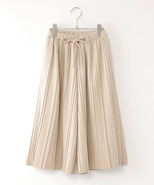 ikka(イッカ)の「【親子コーデ】スエード風プリーツワイドパンツ(120~160cm)(その他パンツ・キッズ・チャコール/オフホワイト・130/150/140)」の1枚目の写真