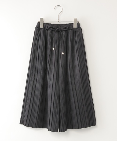 ikka(イッカ)の「【親子コーデ】スエード風プリーツワイドパンツ(120~160cm)(その他パンツ・キッズ・チャコール/オフホワイト・130/150/140)」の2枚目の写真