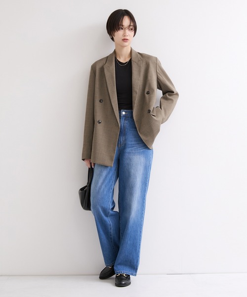 le cercle ADAM ET ROPE'（ルセルクルアダムエロペ）の「テーラードジャケット/セットアップ対応（テーラードジャケット・レディース・ブラウン/ネイビー・FREE）」の3枚目の写真