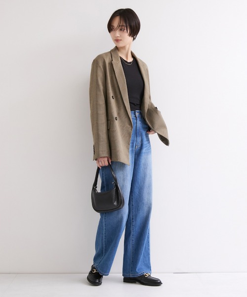 le cercle ADAM ET ROPE'（ルセルクルアダムエロペ）の「テーラードジャケット/セットアップ対応（テーラードジャケット・レディース・ブラウン/ネイビー・FREE）」の4枚目の写真
