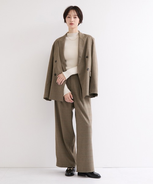 le cercle ADAM ET ROPE'（ルセルクルアダムエロペ）の「テーラードジャケット/セットアップ対応（テーラードジャケット・レディース・ブラウン/ネイビー・FREE）」の5枚目の写真