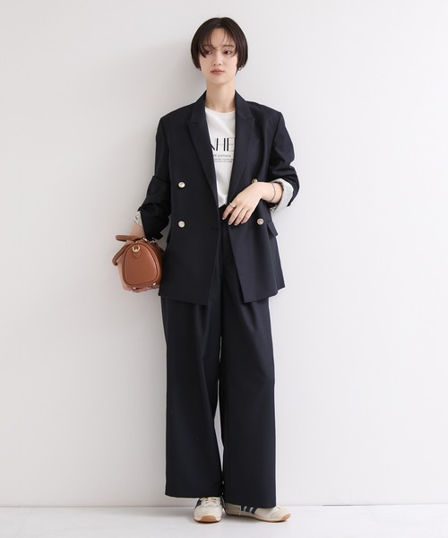 le cercle ADAM ET ROPE'（ルセルクルアダムエロペ）の「テーラードジャケット/セットアップ対応（テーラードジャケット・レディース・ブラウン/ネイビー・FREE）」の9枚目の写真