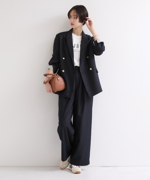 le cercle ADAM ET ROPE'（ルセルクルアダムエロペ）の「テーラードジャケット/セットアップ対応（テーラードジャケット・レディース・ブラウン/ネイビー・FREE）」の10枚目の写真