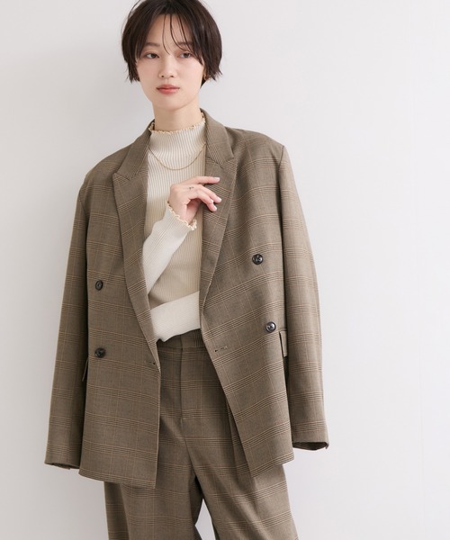 le cercle ADAM ET ROPE'（ルセルクルアダムエロペ）の「テーラードジャケット/セットアップ対応（テーラードジャケット・レディース・ブラウン/ネイビー・FREE）」の13枚目の写真
