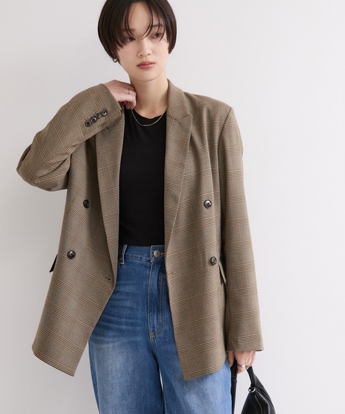 le cercle ADAM ET ROPE'（ルセルクルアダムエロペ）の「テーラードジャケット/セットアップ対応（テーラードジャケット・レディース・ブラウン/ネイビー・FREE）」の14枚目の写真