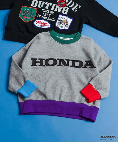 BREEZE（ブリーズ）の「Honda ワッペントレーナー（スウェット・キッズ・グレー/ブラック・140/80/90/110/130/120/100）」の2枚目の写真