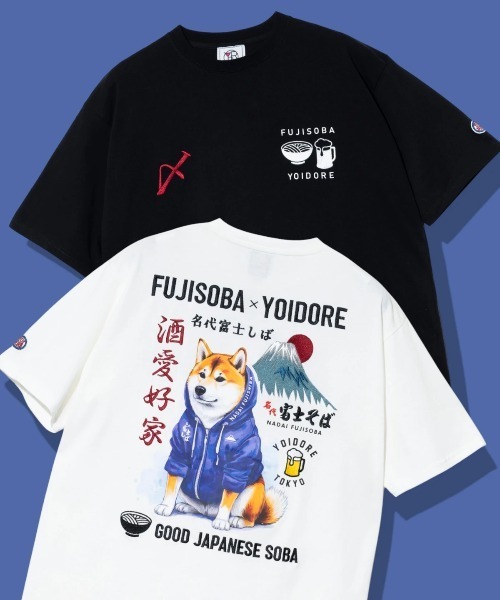 go slow caravan(ゴースローキャラバン)の「YOIDORE/酔いどれ 富士そばコラボ 富士柴 TEE(Tシャツ/カットソー・メンズ・ホワイト/ブラック・MEDIUM/LARGE/X-LARGE)」の15枚目の写真