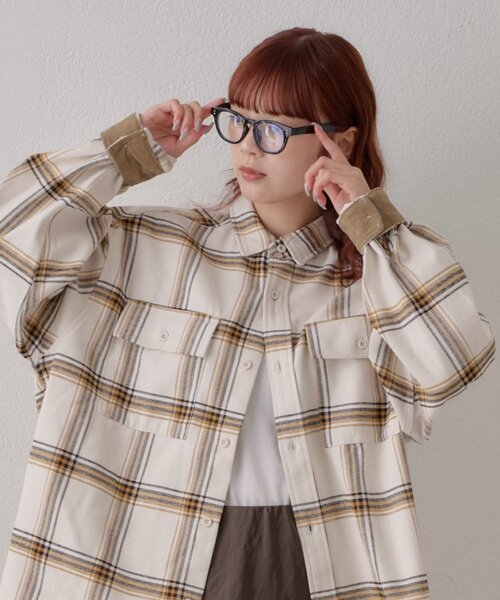 CIAOPANIC TYPY(チャオパニックティピー)の「モールチェックシャツジャケット(シャツ/ブラウス・メンズ・ネイビー/アイボリー/オレンジ/ブラウン・MEDIUM/LARGE)」の22枚目の写真