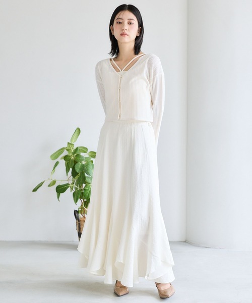 mysty woman（ミスティウーマン）の「【セットアイテム】ラッセルレースアンサンブル長袖　1077986（アンサンブル・レディース・グレー/ブラック/オフホワイト/ラベンダー・FREE）」の13枚目の写真