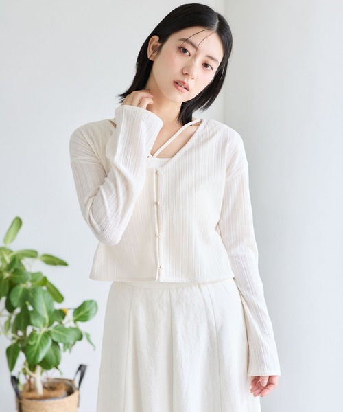 mysty woman（ミスティウーマン）の「【セットアイテム】ラッセルレースアンサンブル長袖　1077986（アンサンブル・レディース・グレー/ブラック/オフホワイト/ラベンダー・FREE）」の16枚目の写真