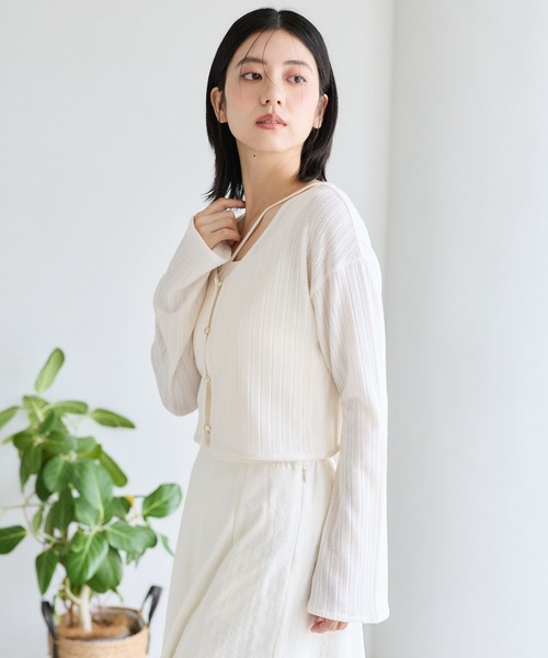 mysty woman（ミスティウーマン）の「【セットアイテム】ラッセルレースアンサンブル長袖　1077986（アンサンブル・レディース・グレー/ブラック/オフホワイト/ラベンダー・FREE）」の17枚目の写真