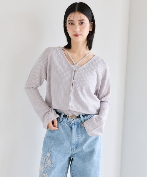 mysty woman（ミスティウーマン）の「【セットアイテム】ラッセルレースアンサンブル長袖　1077986（アンサンブル・レディース・グレー/ブラック/オフホワイト/ラベンダー・FREE）」の22枚目の写真