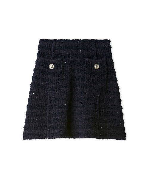 SNIDEL(スナイデル)の「【セットアップ対応】ツイードニットミニスカート(スカート・レディース・ネイビー/サックスブルー/アイボリー・F)」の2枚目の写真