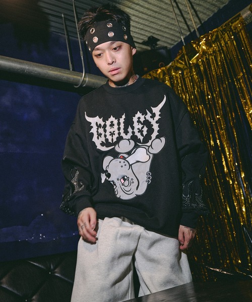 GALFY(ガルフィー)の「GALFY-二代目ファイヤーピカピカスウェット(スウェット・メンズ・ブラック/ホワイト・XL/L)」の17枚目の写真