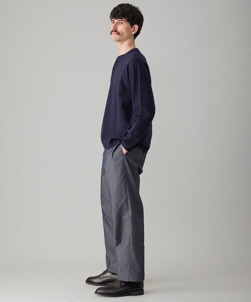 UNFILO(アンフィーロ)の「【洗える/抗菌防臭】スムースシルキーニット ヘンリー(ニット/セーター・メンズ・カーキ系/ネイビー系/ライトグレー系・SMALL/MEDIUM/LARGE/X-LARGE)」の9枚目の写真