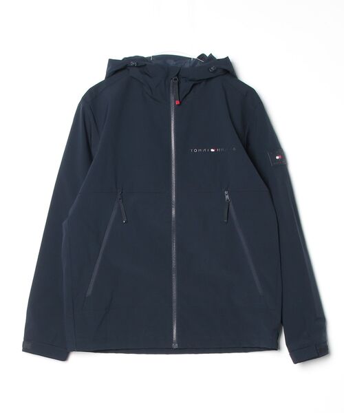 TOMMY HILFIGER(トミーヒルフィガー)の「テックリップストップ フード付きジャケット(ブルゾン・メンズ・ネイビー・LARGE/MEDIUM)」の1枚目の写真