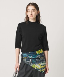 5分袖 ミニ ハイネック ニット ‐ウォッシャブル‐