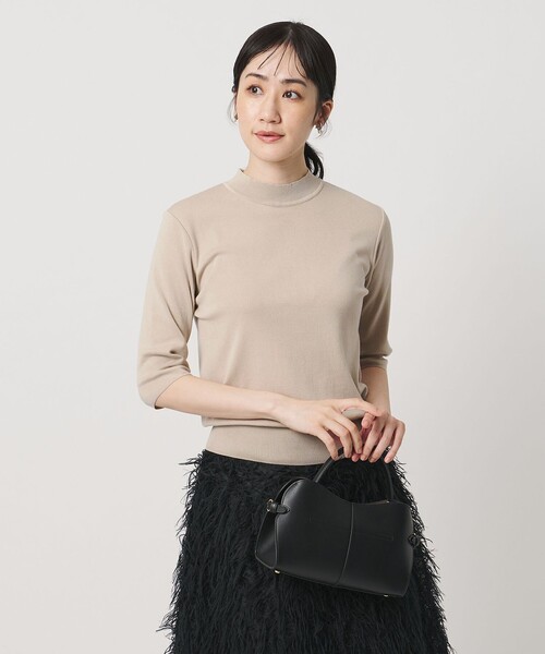 UNITED ARROWS(ユナイテッドアローズ)の「5分袖 ミニ ハイネック ニット ‐ウォッシャブル‐(ニット/セーター・レディース・ブラック/ダークブラウン/ナチュラル・FREE)」の13枚目の写真