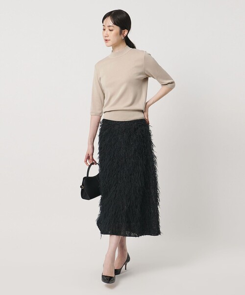UNITED ARROWS(ユナイテッドアローズ)の「5分袖 ミニ ハイネック ニット ‐ウォッシャブル‐(ニット/セーター・レディース・ブラック/ダークブラウン/ナチュラル・FREE)」の8枚目の写真