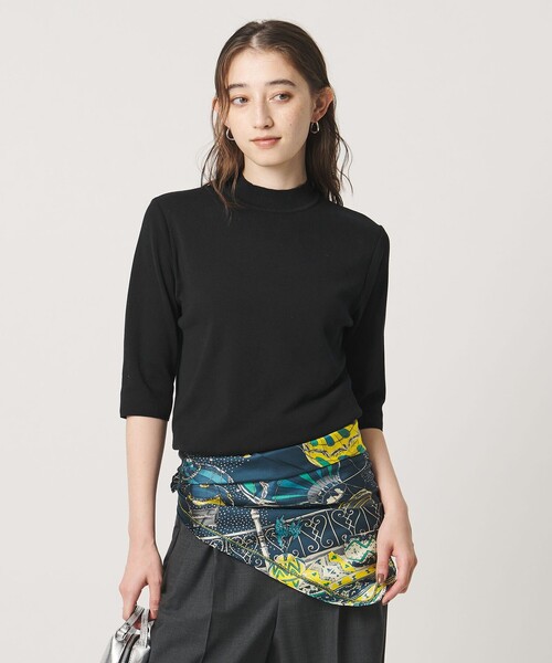 UNITED ARROWS(ユナイテッドアローズ)の「5分袖 ミニ ハイネック ニット ‐ウォッシャブル‐(ニット/セーター・レディース・ブラック/ダークブラウン/ナチュラル・FREE)」の10枚目の写真