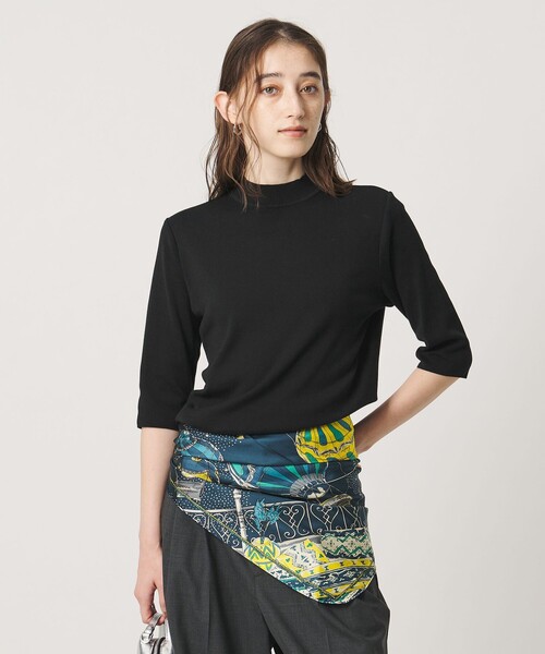 UNITED ARROWS(ユナイテッドアローズ)の「5分袖 ミニ ハイネック ニット ‐ウォッシャブル‐(ニット/セーター・レディース・ブラック/ダークブラウン/ナチュラル・FREE)」の11枚目の写真