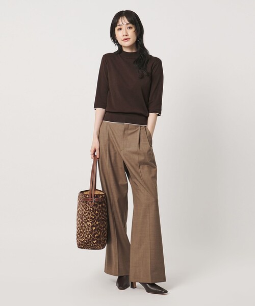 UNITED ARROWS(ユナイテッドアローズ)の「5分袖 ミニ ハイネック ニット ‐ウォッシャブル‐(ニット/セーター・レディース・ブラック/ダークブラウン/ナチュラル・FREE)」の14枚目の写真