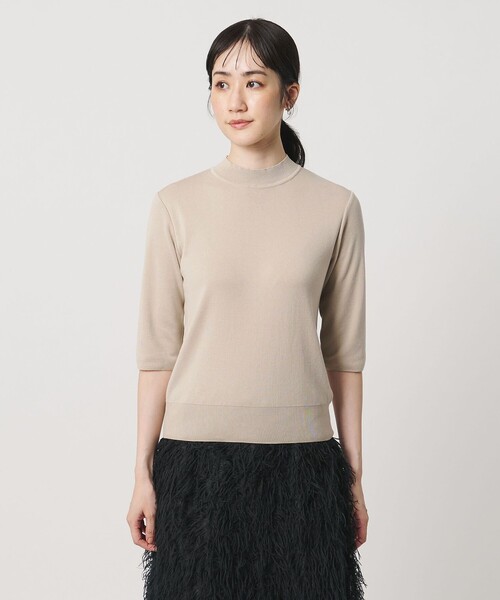 UNITED ARROWS(ユナイテッドアローズ)の「5分袖 ミニ ハイネック ニット ‐ウォッシャブル‐(ニット/セーター・レディース・ブラック/ダークブラウン/ナチュラル・FREE)」の15枚目の写真