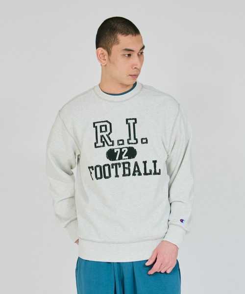 Champion(チャンピオン)の「【Champion/チャンピオン】メンズ ベーシック クルーネックスウェットシャツ(スウェット・メンズ・グレー/ダークグレー/ブルー系1/オートミール・MEDIUM/SMALL/X-LARGE/LARGE)」の3枚目の写真