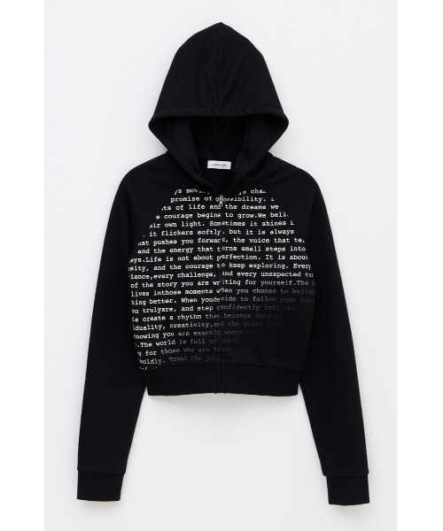 LAGUA GEM(ラグアジェム)の「TYPOGRAPHY ZIP フーディ(パーカー・レディース・アイボリー/カーキ/ブラック・FREE)」の2枚目の写真