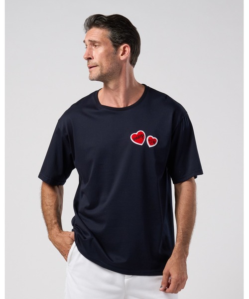 wjk（ダヴルジェイケイ）の「2-heart patch cool touch S/S（Tシャツ/カットソー・メンズ・ブラック×ピンク/ホワイト×ピンク/ブルー系その他/ホワイト×レッド・MEDIUM/SMALL/X-LARGE/LARGE）」の19枚目の写真