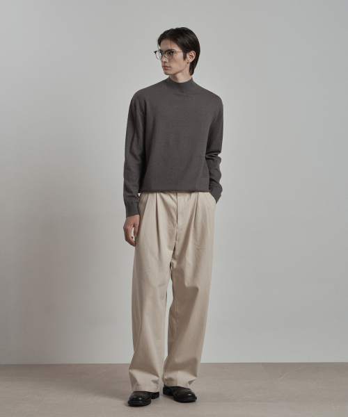 WORK ON BODY OFF（ワークオンボディオフ）の「コルセット セミオーバーサイズ モックネック ニット [チャコール]（ニット/セーター・メンズ・チャコールグレー・SMALL/MEDIUM/LARGE/X-LARGE/XX-LARGE）」の2枚目の写真