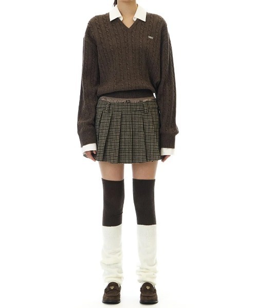 GRVRGROVE(グローブ)の「HAZE CHECK SKIRT(スカート・レディース・グレー/ベージュ・MEDIUM/SMALL)」の5枚目の写真