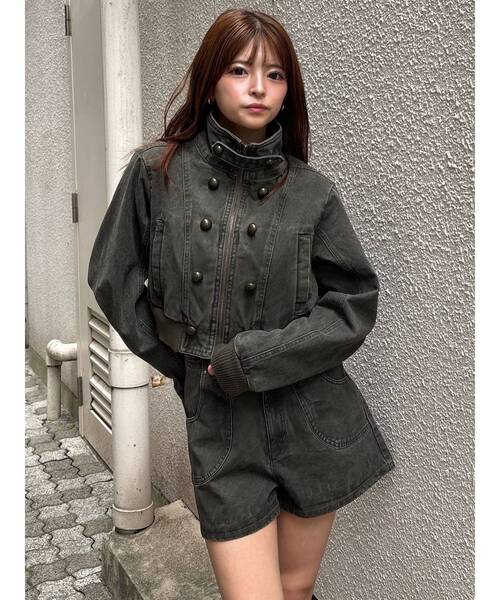MURUA(ムルーア)の「【セットアップ対応】ウォッシュショートパンツ 秋服(その他パンツ・レディース・パープル/カーキ・1/2)」の4枚目の写真