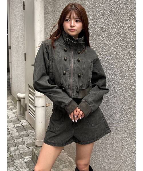MURUA(ムルーア)の「【セットアップ対応】ウォッシュショートパンツ 秋服(その他パンツ・レディース・パープル/カーキ・1/2)」の5枚目の写真