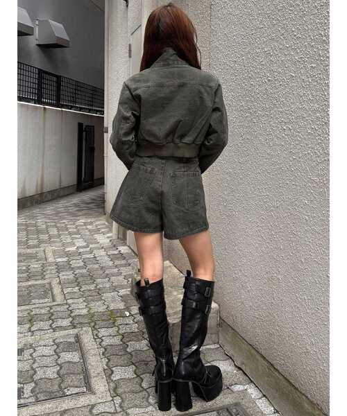 MURUA(ムルーア)の「【セットアップ対応】ウォッシュショートパンツ 秋服(その他パンツ・レディース・パープル/カーキ・1/2)」の9枚目の写真