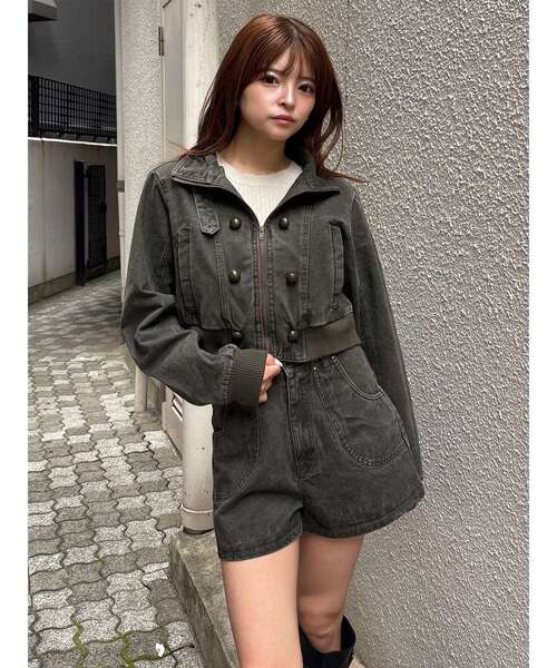 MURUA(ムルーア)の「【セットアップ対応】ウォッシュショートパンツ 秋服(その他パンツ・レディース・パープル/カーキ・1/2)」の10枚目の写真