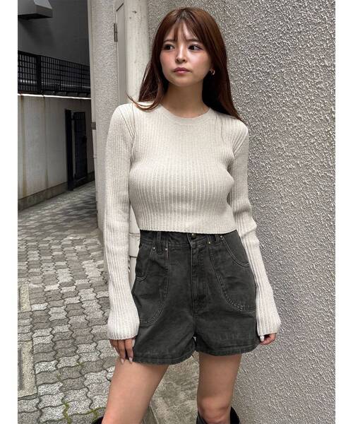 MURUA(ムルーア)の「【セットアップ対応】ウォッシュショートパンツ 秋服(その他パンツ・レディース・パープル/カーキ・1/2)」の13枚目の写真