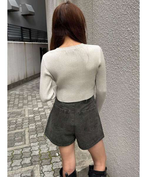 MURUA(ムルーア)の「【セットアップ対応】ウォッシュショートパンツ 秋服(その他パンツ・レディース・パープル/カーキ・1/2)」の14枚目の写真