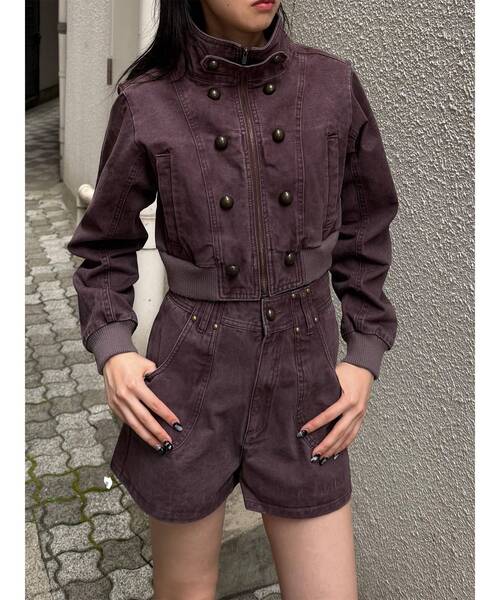MURUA(ムルーア)の「【セットアップ対応】ウォッシュショートパンツ 秋服(その他パンツ・レディース・パープル/カーキ・1/2)」の16枚目の写真
