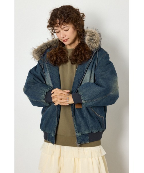 RODEO CROWNS WIDE BOWL(ロデオクラウンズワイドボウル)の「FUR HOODED ワークジャケット(その他アウター・レディース・ベージュ系その他/ブラウン系その他/ブルー/ブラック・LARGE/MEDIUM)」の13枚目の写真