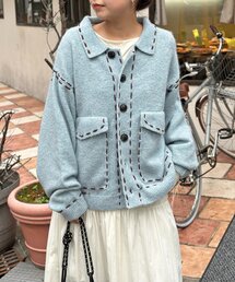 CPCM（シーピーシーエム）の「モヘアタッチステッチニットシャツ（カーディガン/ボレロ）」