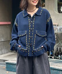 CPCM（シーピーシーエム）の「モヘアタッチステッチニットシャツ（カーディガン/ボレロ）」
