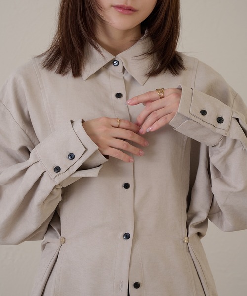 raffime(ラフィミー)の「【Raffime】ピーチスキンボタンデザインシャツ(シャツ/ブラウス・レディース・ピンク/ブラウン/ベージュ・フリー)」の1枚目の写真