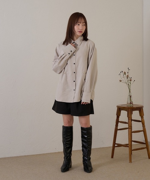 raffime(ラフィミー)の「【Raffime】ピーチスキンボタンデザインシャツ(シャツ/ブラウス・レディース・ピンク/ブラウン/ベージュ・フリー)」の15枚目の写真